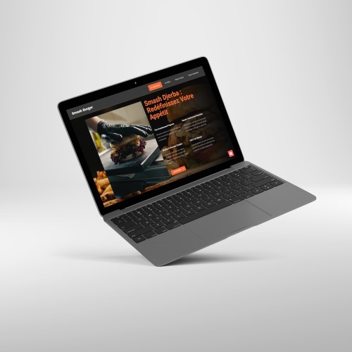 Mock up du site web Du Smash Burger Djerba réalisé par l'agence web Wii studio